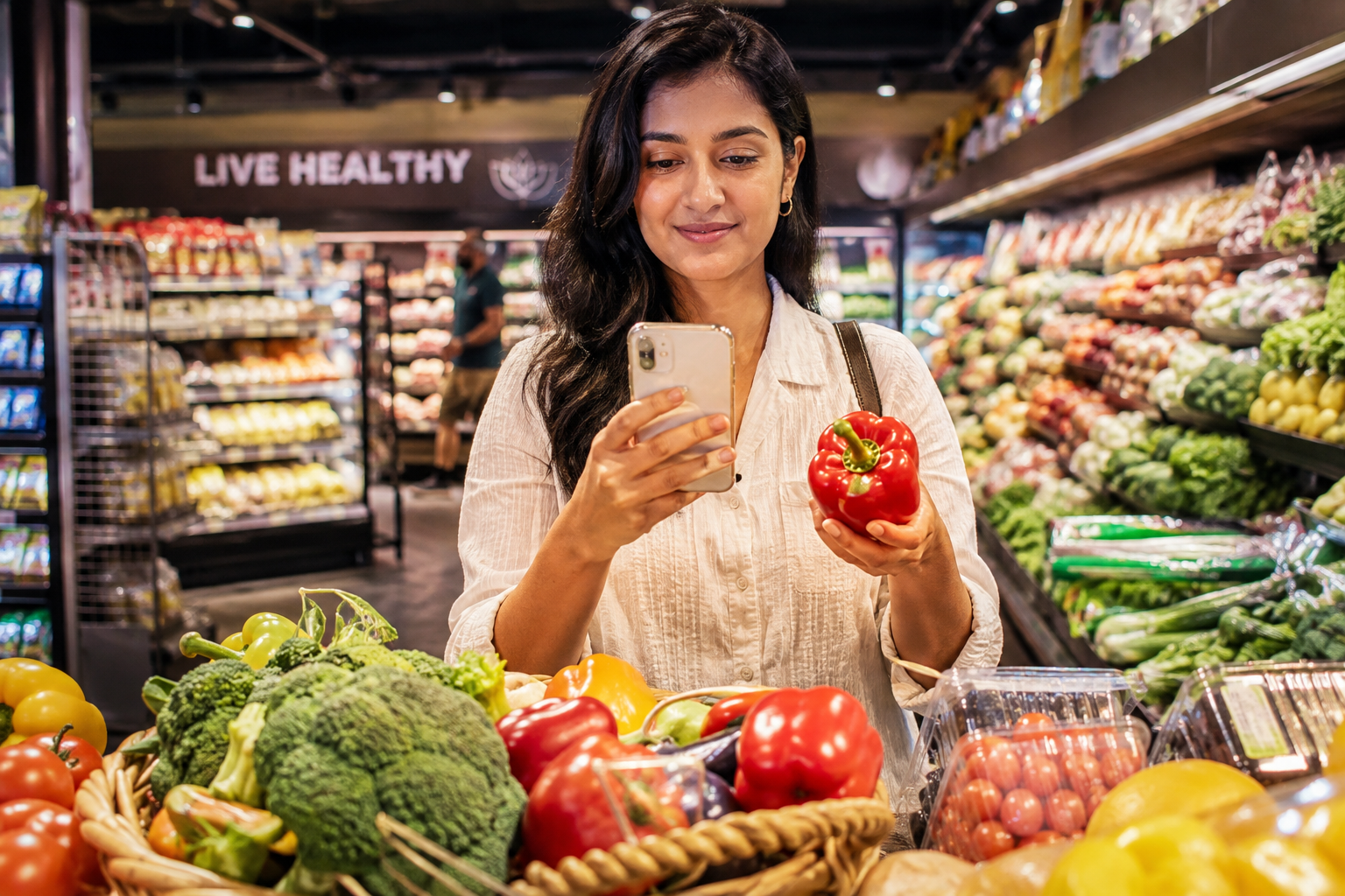 Fresh organic produce market